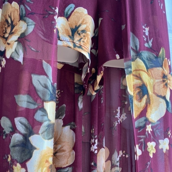 🆕 BeBop Off-Shoulder Romper with Skirt Floral Playsuit Large - Picture 6 of 14